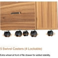 thumbnail image 6 of VINGLI 2-Drawer Rolling File Cabinet with Lock, Letter Size Wood Mobile Filing Cabinet Under Desk for Home Office, Walnut, 26.5in, 6 of 8