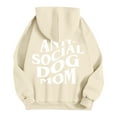 thumbnail image 5 of Anti Social Dog Mom Hoodies for Women 2025 Funny Graphic Hoodie with Pockets Hooded Sweatshirt Pullover Tops, 5 of 7