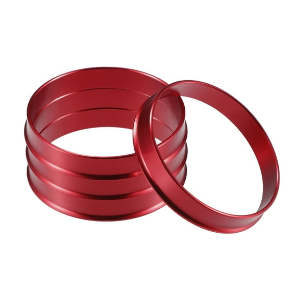 Unique Bargains 4 Pcs Car Hub Centric Rings OD 57.1mm to ID 54.1mm Hub Centric Rings Wheel Bore Center Spacer Red
