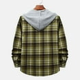 thumbnail image 5 of TAIAOJING Men's Plaid Shacket Shirt Jacket Autumn And Winter Casual Plaid Print Shirt Long Sleeve Hooded Collar Long Sleeve Blouse Shirt, 5 of 9