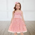 thumbnail image 2 of FAIWAD Robe d'Été 2 Pcs pour Tout-Petites Filles, Tenue Sans Manches en Tulle avec Bandeau, Robe de Princesse Formelle pour Fête d'Anniversaire, 2 of 4