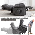 thumbnail image 4 of Alvantor Large Power Lift Recliner Chair for Elderly UP Leather Electric Recliners Chair with Massage and Heat for Living Room Dark Gray, 4 of 9