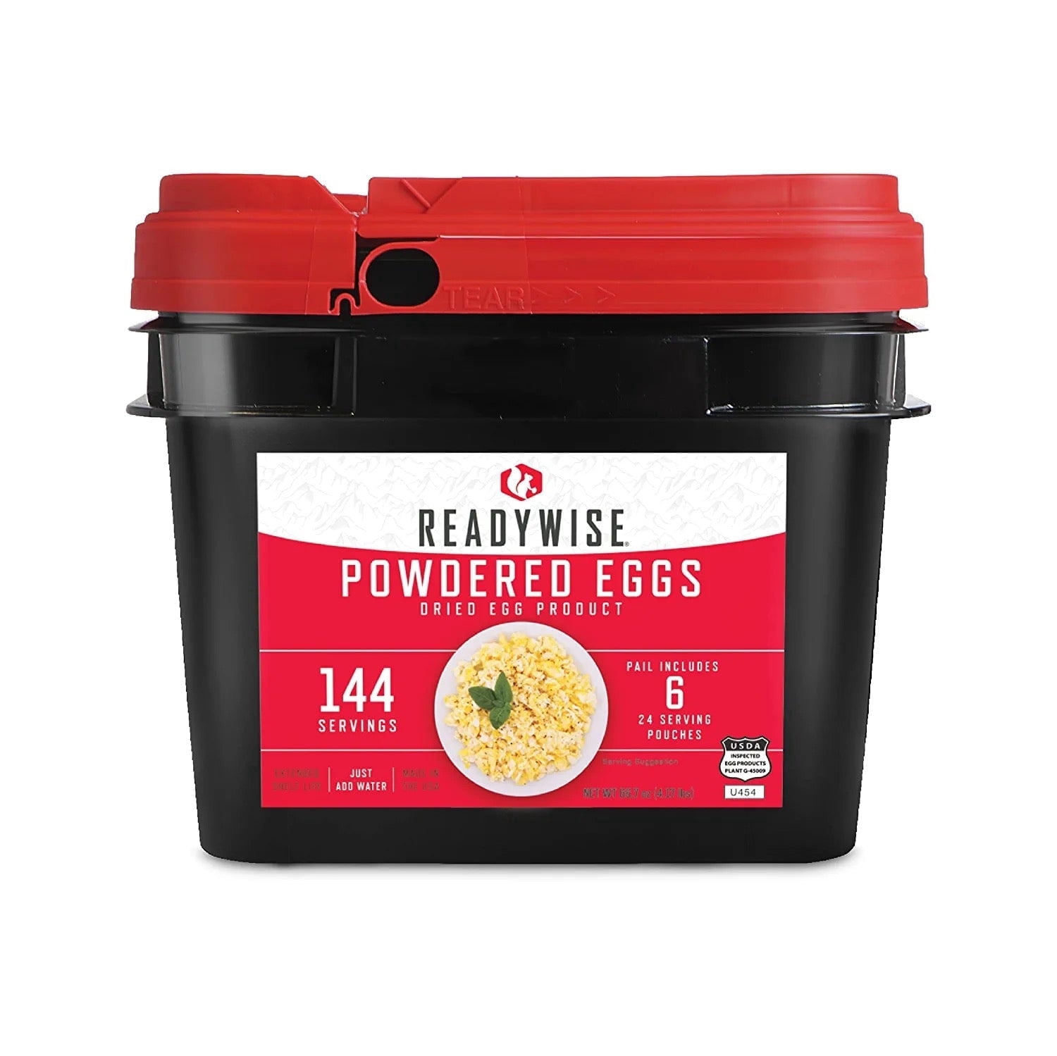 ReadyWise Egg Powder Emergency Food, Freeze-Dried, 144 Servings, Bucket