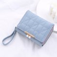 thumbnail image 4 of Bolsa Carteras de cuero PU con cremallera y hebilla de perlas para mujer, monedero para viajes (azul) Ehuebsd Para Estrenar, 4 of 8