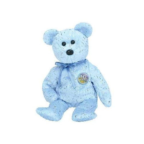 2003 with Hang Tag Ty Beanie Baby Light  Blue  Decade Bear 