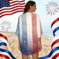 thumbnail image 5 of JULMCOMO American Flag Lightweight Cardigans for Women Red White Blue Half Sleeve Patriotic Kimono Cover Ups Summer Tops Blue 2XL, 5 of 6