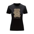 thumbnail image 1 of Playera Blusa Con Impresion De Oso LoverBear Con Fondo De Dinero Ropa De Mujer Juvenil Color Negro Talla Chica Marca Emil SaEs, 1 of 4