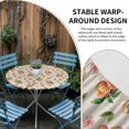 thumbnail image 2 of Summer Peach Round Tablecloth for 55-60 Inch Tables,Fitted Table Cover with Elastic Edge,Tropical Fruit Rustic Flowers Watercolor Waterproof Outdoor Table Cloth Protector for Patio Garden Dinner, 2 of 9