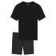 thumbnail image 1 of UNCOVER by SCHIESSER Conjunto de Pijama para Hombre de 2 Piezas - Corto, Cuello en V, Algodón, liso/estampado Negro XL (X-Large), 1 of 3