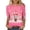 y700_Pink, variant on Plus Size Shirts for Women Christmas 3/4 Sleeve Loose Fitting Tops Santa Claus Printed Funny Festival Shirts, S-5XL