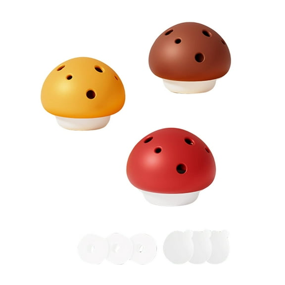 3 Pieces Fridge Deodorizing Case Creative Mushroom Design Odor Remover Container for Kitchen and Household Use
