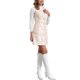 thumbnail image 4 of Vestido mini de pinafore con botones y cuello en V de cuero sintético para mujer Inspire Chic L blanco, 4 of 5
