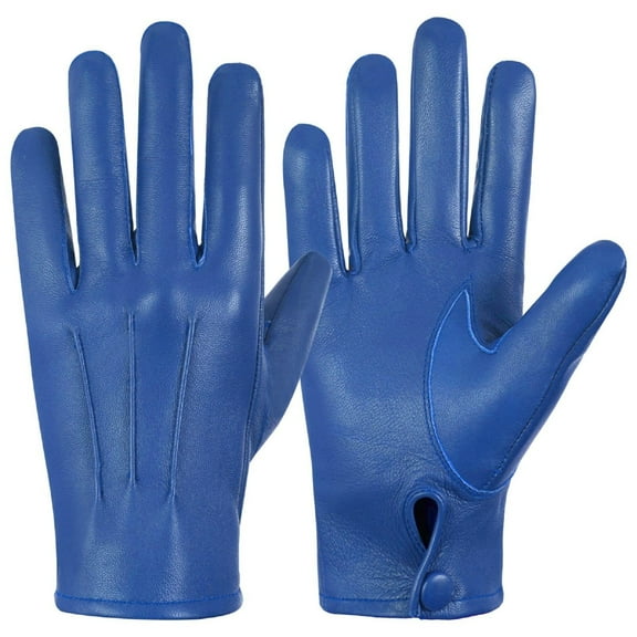 Genuine Leather Unlined Full Finger Dress Gloves For Men