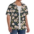 thumbnail image 4 of Naloa Flowers Men's Loose Fit Cuban Collar Short-Sleeve Shirt with Button-down and Chest Pocket for Everyday Wear Outings - XX-Large, 4 of 7