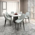 thumbnail image 4 of LeisureMod Amalfi Upholstered Fabric Dining Chair – Modern Side Chair with Iron Legs, Mid-Century Accent Chair for Dining Room or Kitchen, 4 of 12