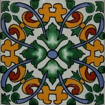 6x6 Becedas Talavera Mexican Tile, Set of 4 pcs