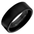 thumbnail image 2 of Metals Jewelry Men's / Women's Stainless Steel Black Plated Pipe Style Wedding Band Brushed Finish 8mm Ring Size 11.5, 2 of 6