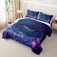 thumbnail image 3 of Erosebridal Magical Dragon Twin Quilt Set,Purple Lotus Flowers Twin Coverlet Set For Boys,2 Pieces, 3 of 7