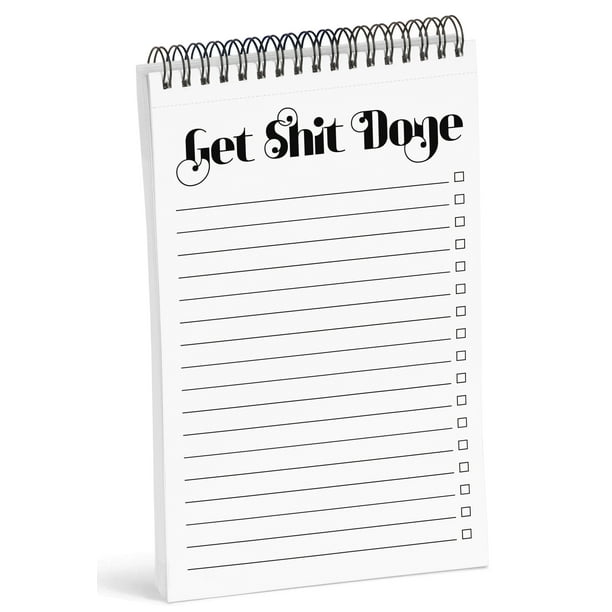 Inkdotpot To Do List Notepad 6 X 9 Paper Stationery, White To Do Checklist Spiral Notepad Daily