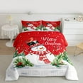 thumbnail image 2 of Homewish Cartoon Christmas Snowman Bedding Comforter Set,Merry Xmas Twin Comforter Sets,Red White Bedding Set For Girl Boys Kids,Super Cozy Room Decor Reversible,2pcs, 2 of 8