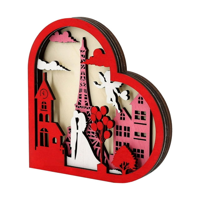 Decoraciones de mesa Decoración del Día de San Valentín Corazón de Madera Amor Independiente Decoración del Día de San Valentín para Boda de , Estilo Estilo B