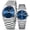 silver&blue, variant on Couple Watches Set for Men Women, Stainless Steel Date Quartz Wrist Watch, Lovers Gift
