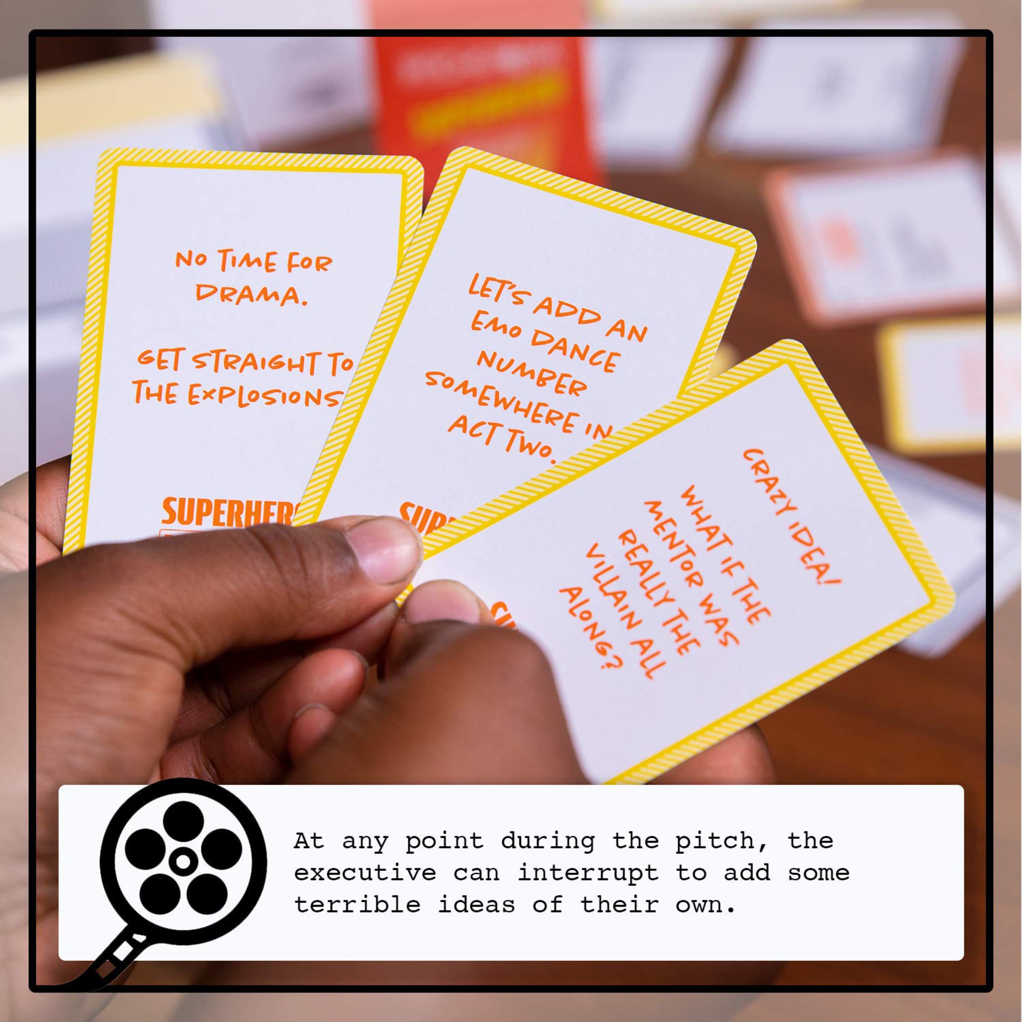 Pitchstorm: Superhero Deck - Earth's Mightiest Expansion, 100 Themed Cards, Movie Pitching Party Card Game