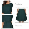 thumbnail image 4 of Vestido fluido, vestido de cuello redondo, vestido de media manga, vestido de corte A, calidad superior, 4 of 6