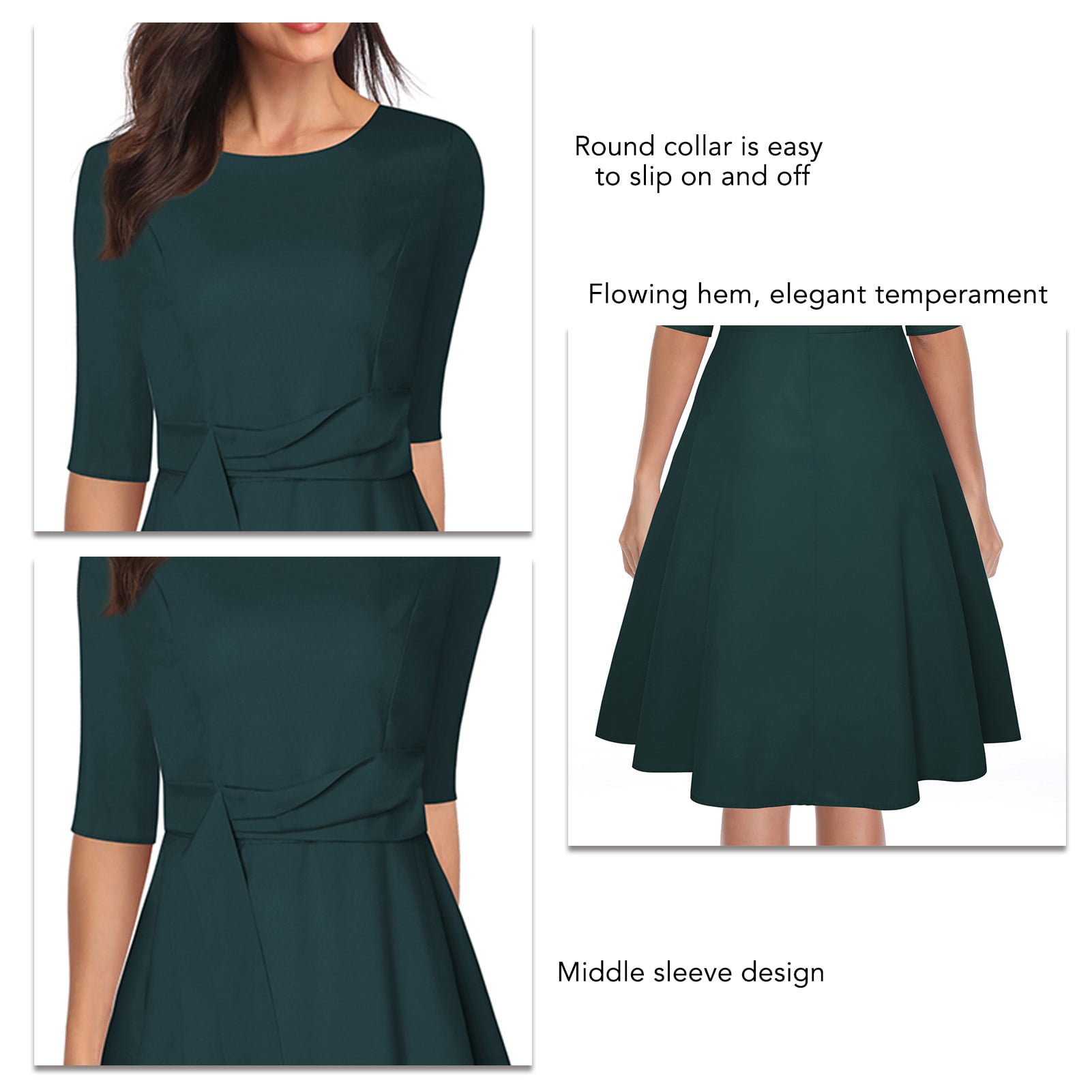 Half sleeve a line dress deals