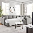 thumbnail image 2 of Serta Ellison Convertible Sectional sofa in Light Gray Fabric Upholstery, 2 of 14