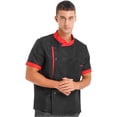 thumbnail image 2 of DPOIS Unisex Men Women Chef Jacket Short Sleeve Chef Coat Black XXL, 2 of 7