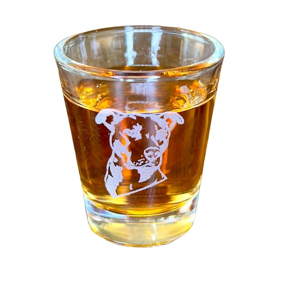 2oz Pitbull dog puppy Shot Glass