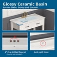 thumbnail image 2 of 36" Ceramic Bathroom Vanity Sink Top for Bathroom Vanity, Modern White Vanity Top for cabinet with Triple 3 Faucet Holes, 2 of 4