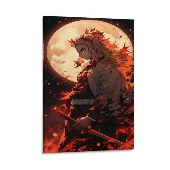 Anime Poster Kyojuro Rengoku Artworks Picture Print Poster Wall Art Painting Canvas Gift Decor Home Posters Decorative 16x24inch(40x60cm)