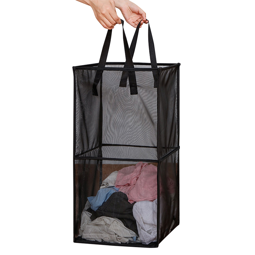 Foldable Portable Sheer Mesh Laundry Hamper Storage Bag Large Capacity