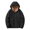 thumbnail image 4 of Mohiass Men’s Fleece-Lined Zip Up Hoodie Thick Hooded Jacket Winter Warm Athletic Sweatshirt Black 3XL, 4 of 4