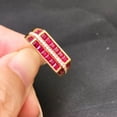 thumbnail image 5 of Bluebelljewels 2Ct Princess Lab Created Ruby Wedding Band Men's Ring 14K Yellow Gold Finish, 5 of 5