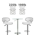 thumbnail image 5 of Agnes 3-Piece Metal and Glass Pub Table Set, White Faux Leather, 5 of 7