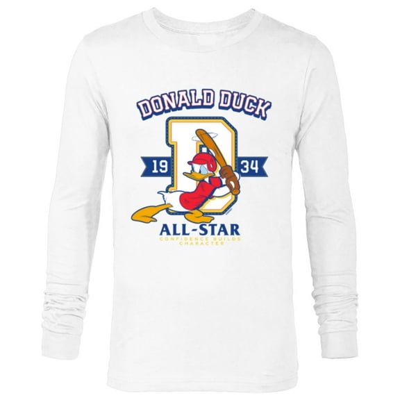 Disney Donald Duck Baseball 1934 All-Star Confidence Sports - Long Sleeve T-Shirt for Men - Customized-White