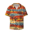 thumbnail image 2 of Lsque Vibrant Autumn Forest Hues print Men's Cuban Collar Short Sleeve Shirt Summer Beachwear Casual Button Down Fashionable Vacation Leisure Shirt-XX-Large, 2 of 7