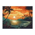 thumbnail image 4 of KLL Tropical Sunset Paradise Print Fleece Throw Blanket, Horizontal Fleece Bedding Cute Soft Blankets Comfy Fleece Flannel Plush Home Decor for Couch & Bed -40"x30", 4 of 9