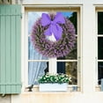 thumbnail image 5 of Guvpev 24 Inch Foldable Fake Plants Eucalyptus Leaf Wreath - Artificial Greenery for Front Door, Spring/Summer Decor, Easy Storage Hanging Wreath（Purple）, 5 of 9