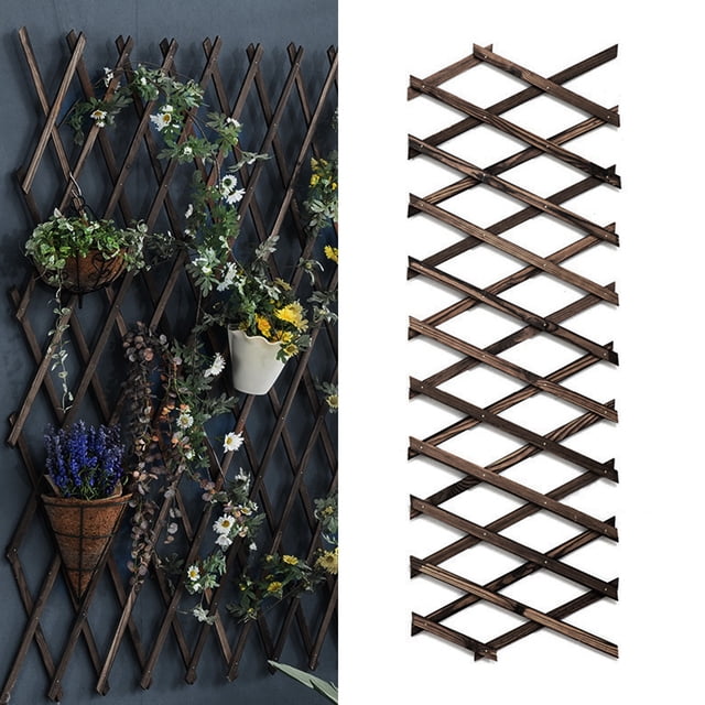 Enrejado extensible de madera para colgar para plantas trepadoras - Decoración de pared para terraza y jardín