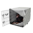 thumbnail image 5 of Grey Dog Crate Cover, Big Leaves on Old Fashion Floral Background Feminine Dramatic Style Retro Graphic Print, Easy to Use Pet Kennel Cover Small Dogs Puppies Kittens, 7 Sizes, Grey, by Ambesonne, 5 of 6