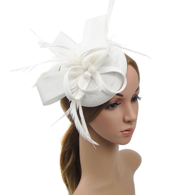 Tocados, diademas, sombreros, s para mujer, fiesta de té, boda, iglesia, Derby blanco Hugo Sombrero fascinante