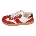 thumbnail image 7 of Womens Fashion Sneakers Classic Retro Skate Shoes Nonslip Sole Trainers Walking Shoes Lace up Color Block Tennis Shoes Red Size 9.5, 7 of 7