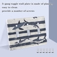 thumbnail image 3 of Yayeee Toggle Light Switch Wall Plate 3-Gang 6.37"x4.48" Decorative Outlet Cover, Light Sharks, 3 of 7