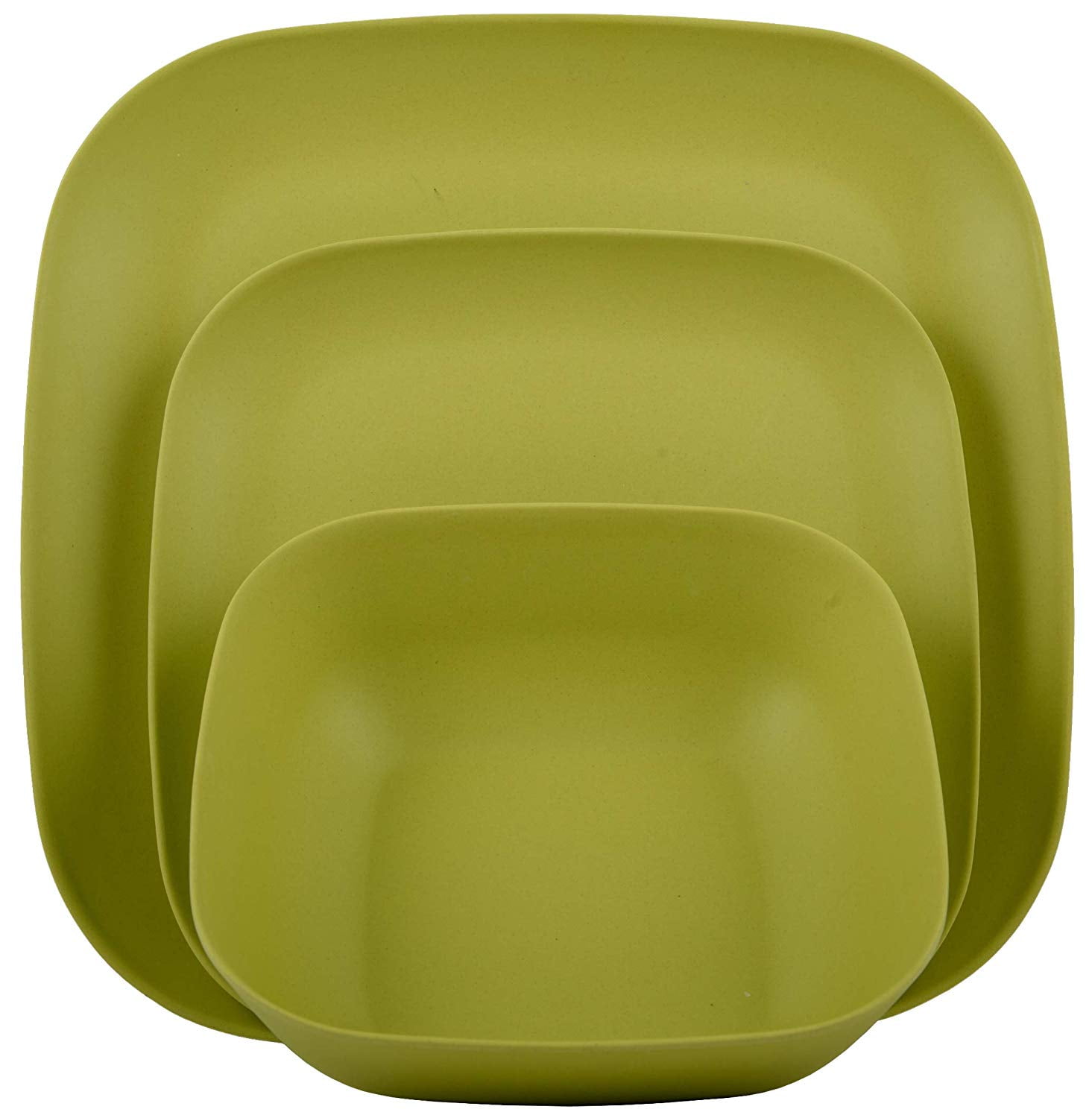 Melange 6Piece Bamboo Dinner Plate Set (Squares Collection) Shatter