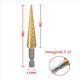 thumbnail image 4 of 2X Broca Escalonada de Ranura Recta HSS de 3-12 mm, Cortador de Agujeros para Metal y Madera, Broca de Núcleo, Broca Pagoda, 4 of 5