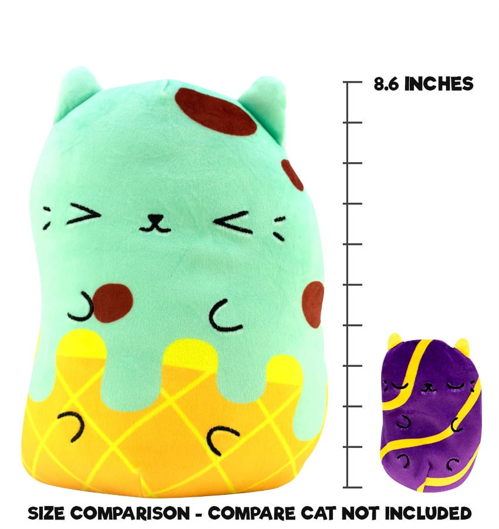 Cats Vs Pickles - Jumbo - Mint Chippie - 8.6" Super Soft and Squishy Stuffed Bean-Filled Plushies - Great Toys for Boys and Girls Age 5-7. Collect These as Desk Pets, Fidget Toys, or Sensory Toys.